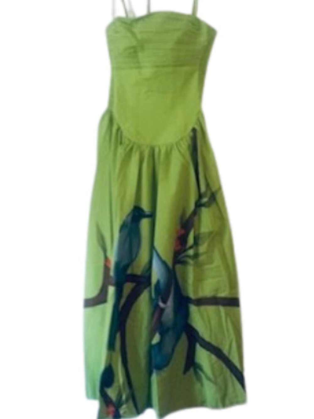FARM Rio Green Birds Smocked Maxi Dress - Picture 10 of 16